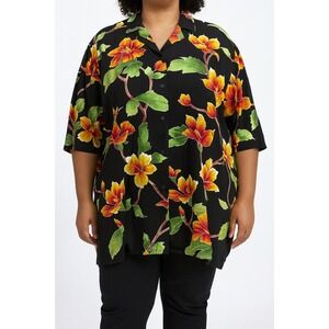 ASOS DESIGN Floral Button Down Shirt Tropical Print‎ Plus Size 6XL